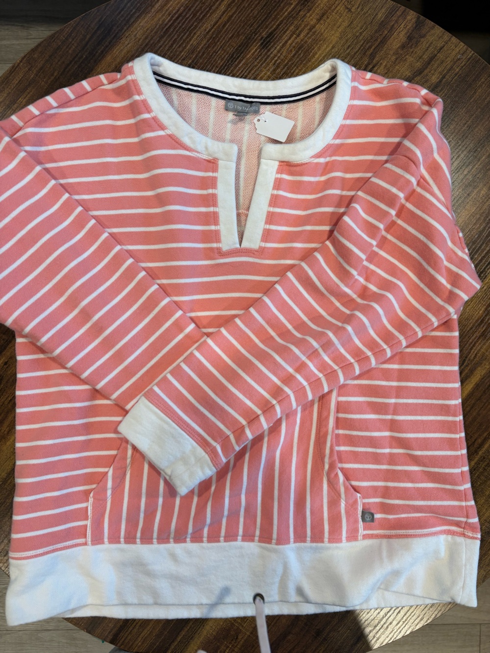 Talbots Pink and White Striped Kids Pajama Top